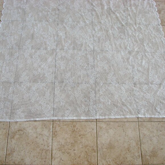 Lace Floral Curtains Ikea Alvine Svets 3 Panels Off White 57" x 98" - Picture 12 of 15